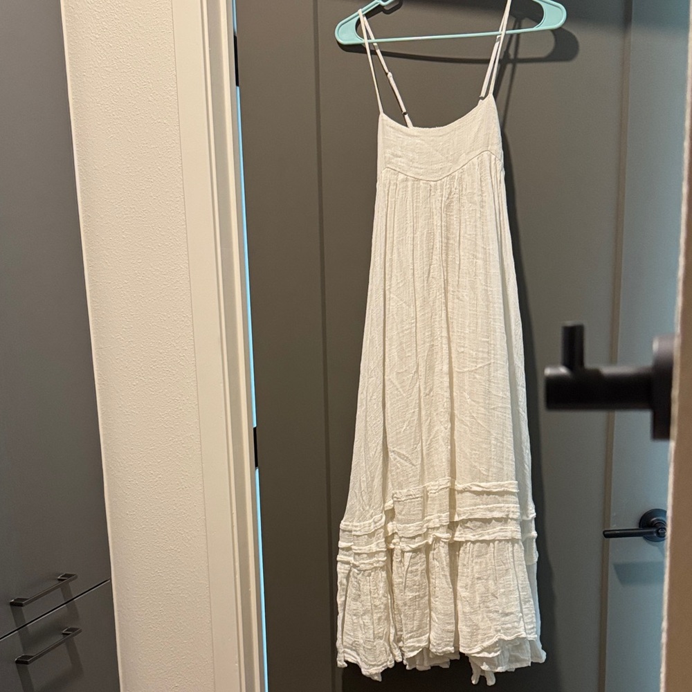 NEW White Free People Maxi Dress with Spaghetti Straps